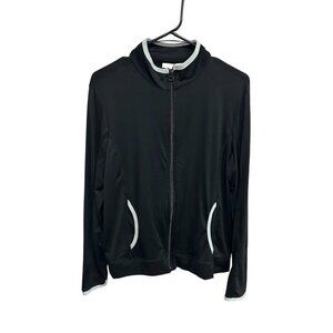 Pro Spirit Womens Black Full-Zip Lightweight Jacket Activewear Running Gym